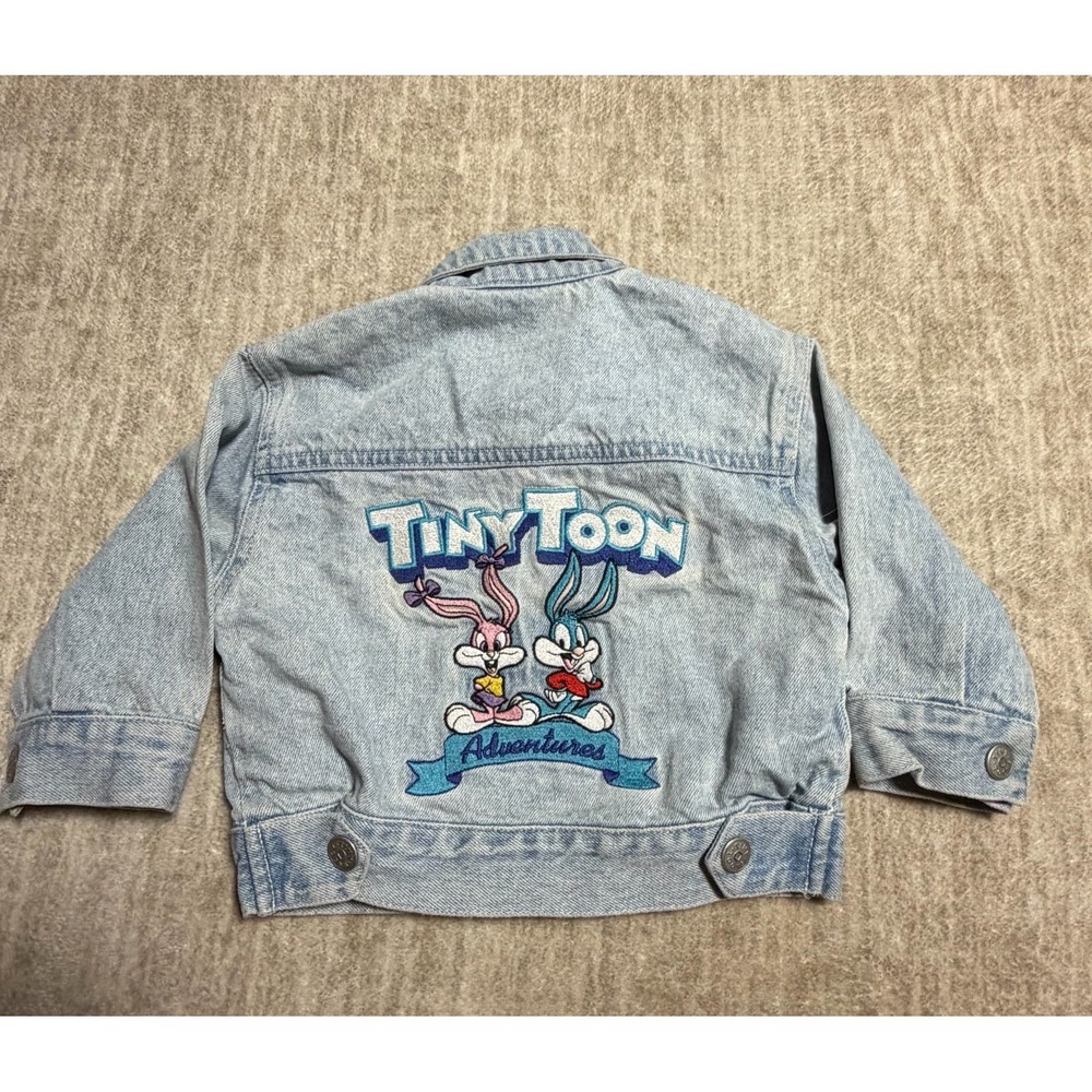 Vintage 1994 Tiny Toon Adventures‎ Denim Jacket Baby 12 Months Embroidered